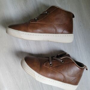 Carter's Brown Leather High-Top Sneakers - Size 10 Toddler